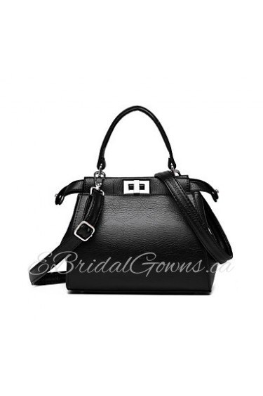 Women PU Doctor Tote White / Black