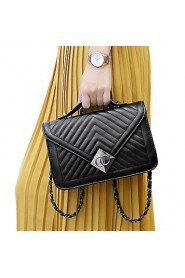 Women PU Baguette Shoulder Bag Black