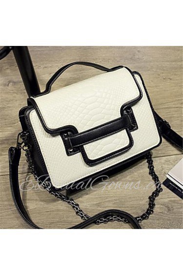 Women Casual PU Shoulder Bag White