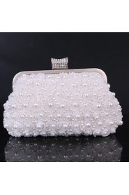 Women Elegant Noble Pearl Rhinestone Evening Bag