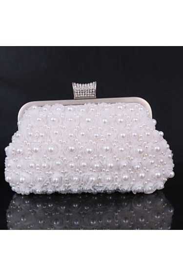 Women Elegant Noble Pearl Rhinestone Evening Bag