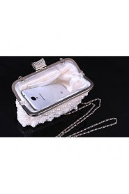 Women Elegant Noble Pearl Rhinestone Evening Bag