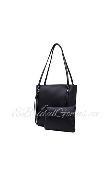 Women's PU Tote Bag/Single Shoulder Bag/Crossbody Bags Black/Pink