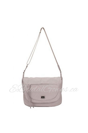 Women Nylon Saddle Shoulder Bag / Cross Body Bag Beige