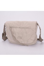 Women Nylon Saddle Shoulder Bag / Cross Body Bag Beige