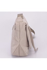 Women Nylon Saddle Shoulder Bag / Cross Body Bag Beige