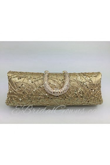 Women Silk Baguette Evening Bag Gold / Red / Silver / Black