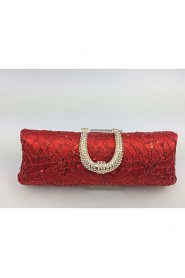 Women Silk Baguette Evening Bag Gold / Red / Silver / Black