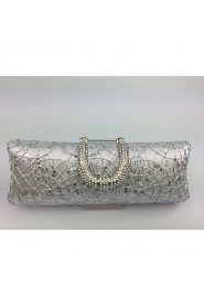 Women Silk Baguette Evening Bag Gold / Red / Silver / Black