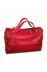 Women PU Weekend Bag Shoulder Bag Red / Black