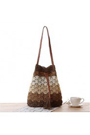 Women Casual Straw Tote Blue / Green / Brown / Fuchsia