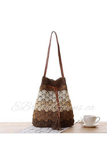 Women Casual Straw Tote Blue / Green / Brown / Fuchsia