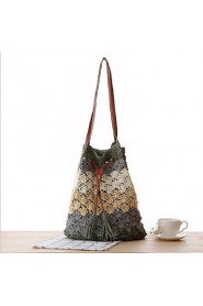 Women Casual Straw Tote Blue / Green / Brown / Fuchsia