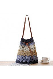 Women Casual Straw Tote Blue / Green / Brown / Fuchsia