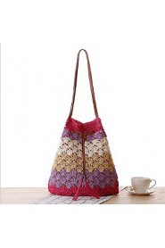 Women Casual Straw Tote Blue / Green / Brown / Fuchsia