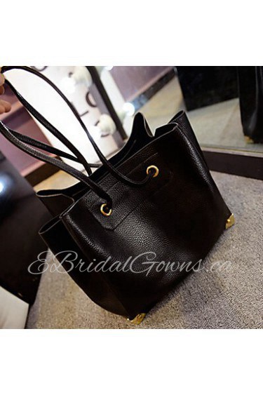 Women PU Weekend Bag Tote Gold / Silver / Black