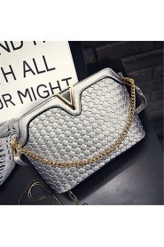 Women PU Baguette Shoulder Bag White / Gold / Silver / Black