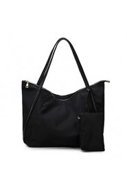 Women PU Shopper Shoulder Bag Black