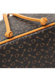 Women Formal Travel Luggage/ Casual / Outdoor Zipper Storage Bag & Shoulder Bag/Tote / Shopping PU Shoulder Bag Brown