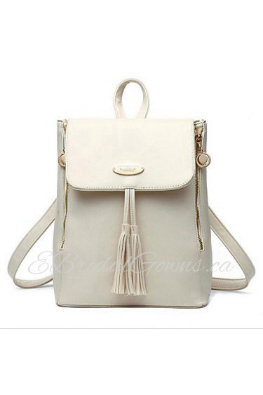 Women PU Bucket Backpack / School Bag / Travel Bag White / Blue / Black