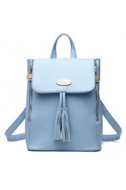 Women PU Bucket Backpack / School Bag / Travel Bag White / Blue / Black