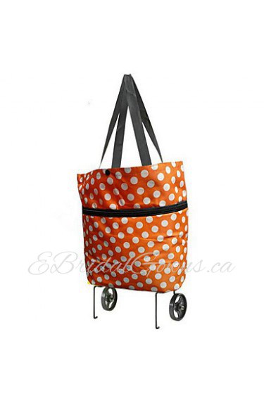 Dot Oxford Cloth Folding Dual Tugboat Package Portable Collapsible Shopping Bag Tote