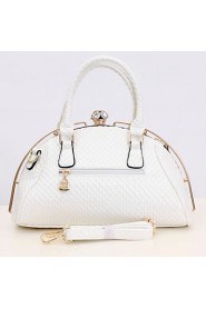 Women Other Leather Type Baguette Tote White