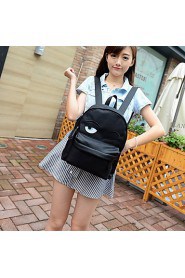 Cartoon Eyes Unisex Nylon Baguette Backpack / Sports & Leisure Bag / School Bag / Travel Bag / Carry on Bag Black