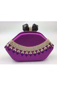 Women Silk Baguette Evening Bag Purple / Blue / Green / Gold / Red / Silver / Black / Burgundy