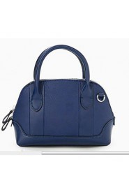 Women PU Shopper Tote Blue / Black