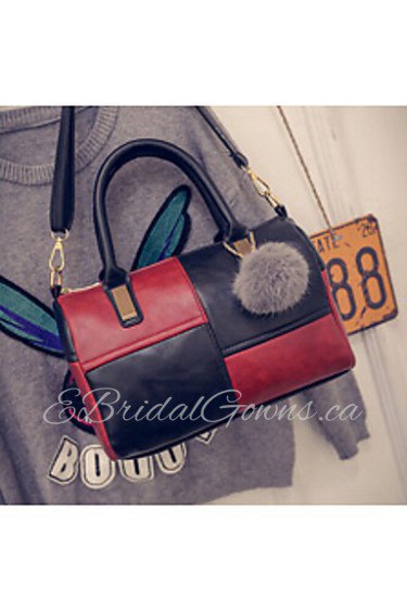 Women PU Hobo Tote Red / Gray / Black