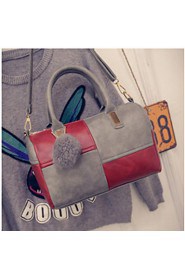 Women PU Hobo Tote Red / Gray / Black