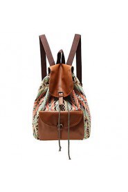 Women PU Bucket Backpack / Sports & Leisure Bag Brown / Black