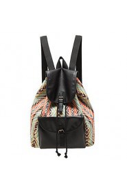 Women PU Bucket Backpack / Sports & Leisure Bag Brown / Black