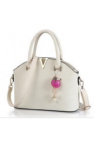 Women PU Shell Shoulder Bag / Tote Beige / Pink / Purple / Blue / Gray / Black