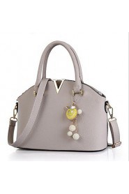 Women PU Shell Shoulder Bag / Tote Beige / Pink / Purple / Blue / Gray / Black