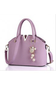 Women PU Shell Shoulder Bag / Tote Beige / Pink / Purple / Blue / Gray / Black