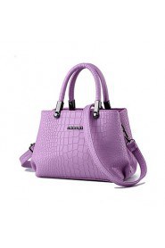 Women PU Shell Tote Pink / Black