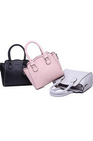 Women's PU Tote Bag/Single Shoulder Bag/Crossbody Bags Black/Gray/Pink