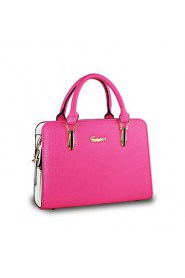 Women PU Baguette Tote Pink / Black