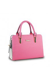 Women PU Baguette Tote Pink / Black