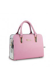 Women PU Baguette Tote Pink / Black