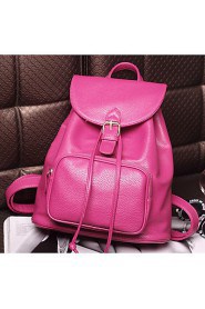 Women PU Bucket Backpack White / Blue / Black / Fuchsia