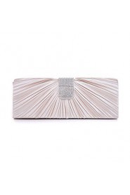 Women Satin Minaudiere Clutch / Evening Bag Beige / Pink / Gold / Silver / Black