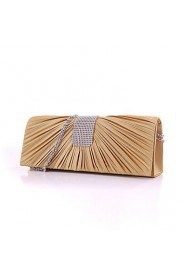 Women Satin Minaudiere Clutch / Evening Bag Beige / Pink / Gold / Silver / Black