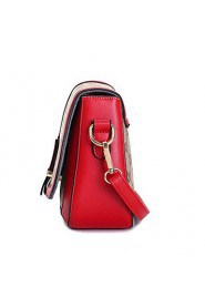 Women PU Saddle Shoulder Bag / Satchel Gold / Red / Black