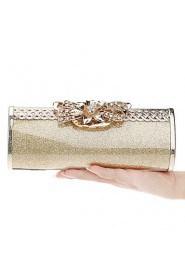 Women Metal Baguette Evening Bag Gold