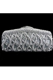 Women's Flower Design Rhinestone Clutch Cocktail Case