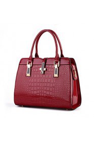 Women PU Baguette Shoulder Bag / Tote Red / Black