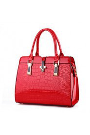 Women PU Baguette Shoulder Bag / Tote Red / Black